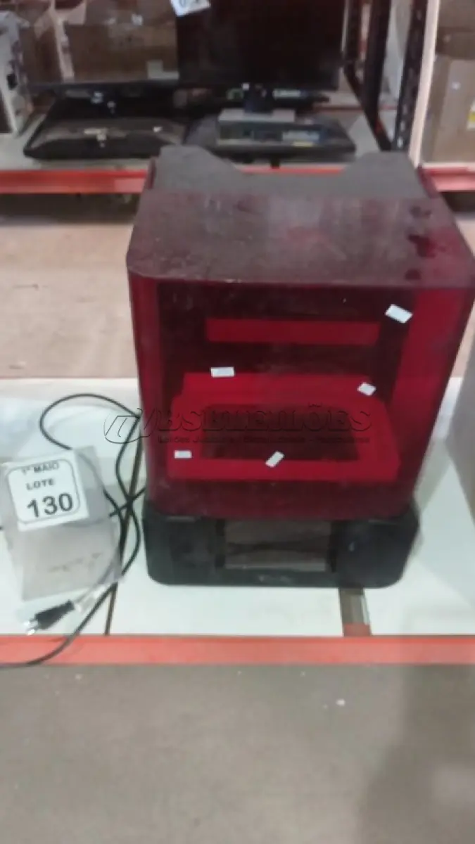 LOTE 130 - 01 IMPRESSORA 3D. (NO ESTADO) ATENÇÃO! FAZER A VISITAÇÃO ANTES DE ARREMATAR, NÃO SABEMOS SE FUNCIONA, LEILÃO NÃO TEM GARANTIA E NEM DEVOLUÇÃO, SUJEITO A POSSÍVEIS AVARIAS VISÍVEIS/OCULTAS E/OU AUSÊNCIA DE COMPONENTES.