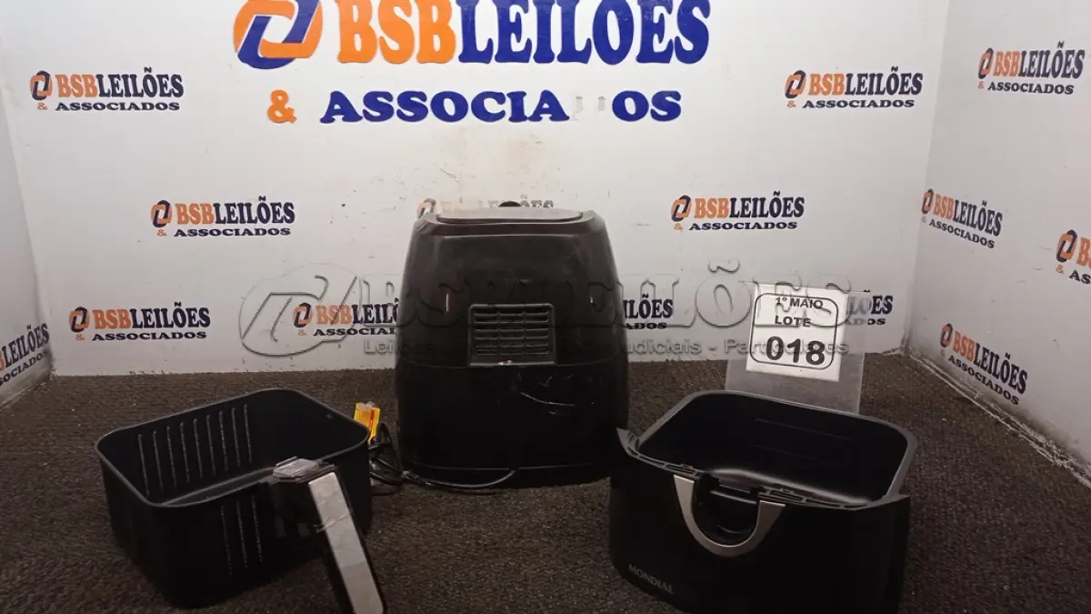 LOTE 018 - 01 AIR FRYER 4L 220V MARCA MONDIAL. (NO ESTADO) ATENÇÃO! FAZER A VISITAÇÃO ANTES DE ARREMATAR, NÃO SABEMOS SE FUNCIONA, LEILÃO NÃO TEM GARANTIA E NEM DEVOLUÇÃO, SUJEITO A POSSÍVEIS AVARIAS VISÍVEIS/OCULTAS E/OU AUSÊNCIA DE COMPONENTES.