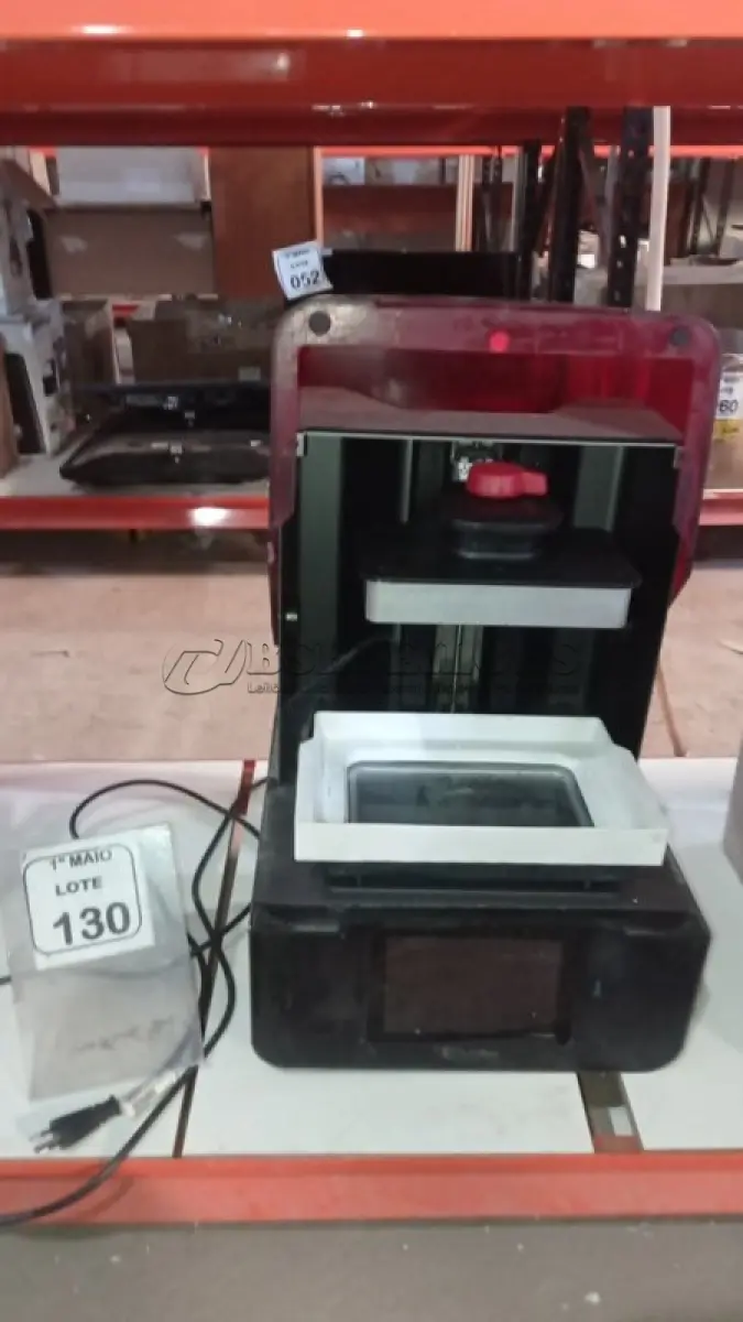 LOTE 130 - 01 IMPRESSORA 3D. (NO ESTADO) ATENÇÃO! FAZER A VISITAÇÃO ANTES DE ARREMATAR, NÃO SABEMOS SE FUNCIONA, LEILÃO NÃO TEM GARANTIA E NEM DEVOLUÇÃO, SUJEITO A POSSÍVEIS AVARIAS VISÍVEIS/OCULTAS E/OU AUSÊNCIA DE COMPONENTES.