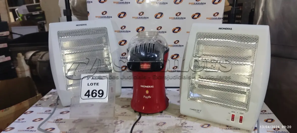 LOTE 469 - 01 PIPOQUEIRA MARCA MONDIAL E 02 AQUECEDORES MARCA MONDIAL. (NO ESTADO) ATENÇÃO! FAZER A VISITAÇÃO ANTES DE ARREMATAR, NÃO SABEMOS SE FUNCIONA, LEILÃO NÃO TEM GARANTIA E NEM DEVOLUÇÃO, SUJEITO A POSSÍVEIS AVARIAS VISÍVEIS/OCULTAS E/OU AUSÊNCIA DE COMPONENTES.
