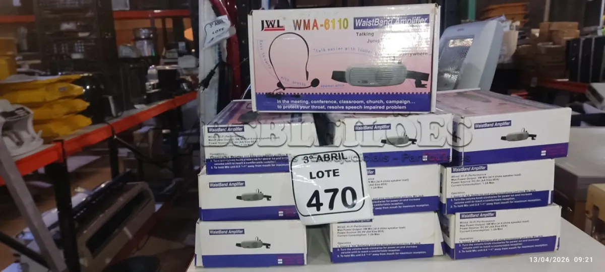 LOTE 470 - 10 MICROFONES PARA SEMINÁRIO MODELO WMA-6110 MARCA JWL. (NO ESTADO) ATENÇÃO! FAZER A VISITAÇÃO ANTES DE ARREMATAR, NÃO SABEMOS SE FUNCIONA, LEILÃO NÃO TEM GARANTIA E NEM DEVOLUÇÃO, SUJEITO A POSSÍVEIS AVARIAS VISÍVEIS/OCULTAS E/OU AUSÊNCIA DE COMPONENTES.
