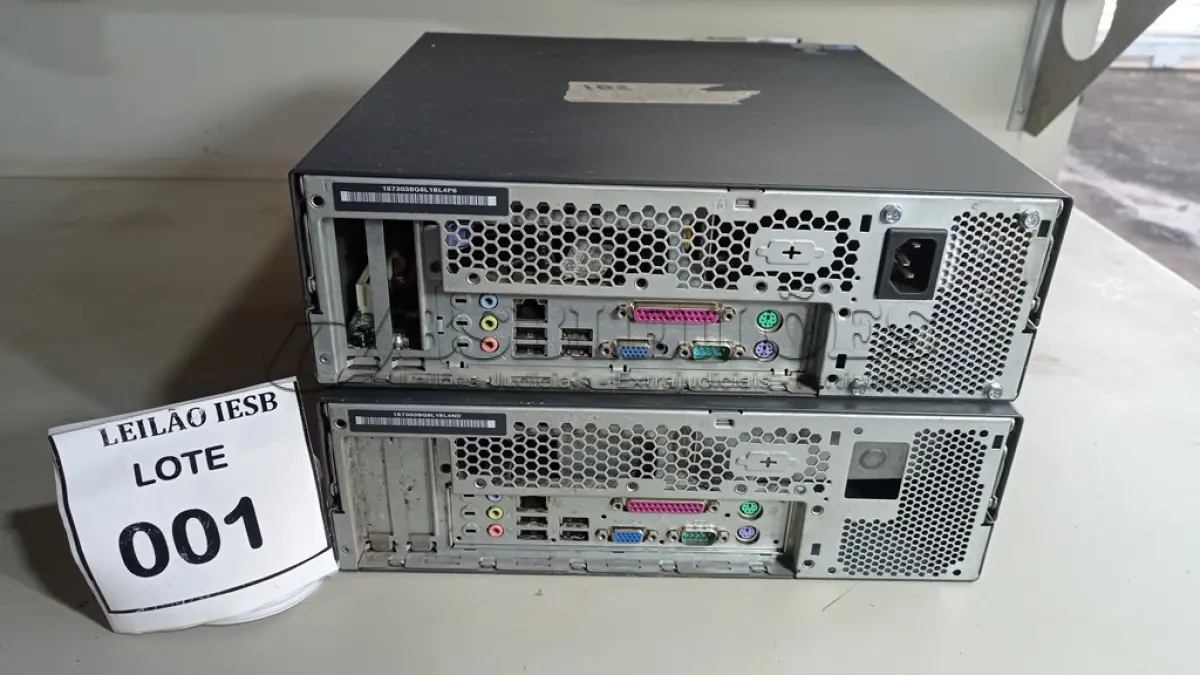 LOTE 001 - 02 CPU LENOVO. (NO ESTADO) ATENÇÃO! FAZER A VISITAÇÃO ANTES DE ARREMATAR, NÃO SABEMOS SE FUNCIONA, LEILÃO NÃO TEM GARANTIA E NEM DEVOLUÇÃO, SUJEITO A POSSÍVEIS AVARIAS VISÍVEIS/OCULTAS E/OU AUSÊNCIA DE COMPONENTES.