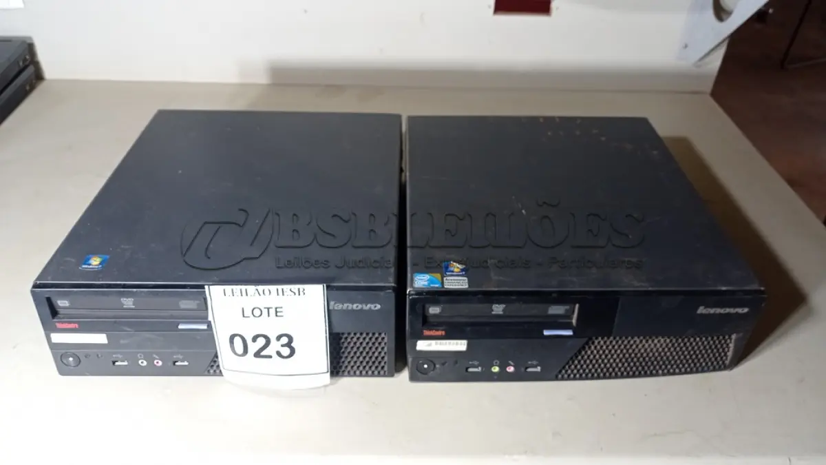 LOTE 023 - 02 CPUS LENOVO. (NO ESTADO) ATENÇÃO! FAZER A VISITAÇÃO ANTES DE ARREMATAR, NÃO SABEMOS SE FUNCIONA, LEILÃO NÃO TEM GARANTIA E NEM DEVOLUÇÃO, SUJEITO A POSSÍVEIS AVARIAS VISÍVEIS/OCULTAS E/OU AUSÊNCIA DE COMPONENTES.