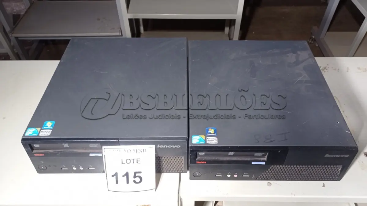 LOTE 115 - 02 CPUS LENOVO. (NO ESTADO) ATENÇÃO! FAZER A VISITAÇÃO ANTES DE ARREMATAR, NÃO SABEMOS SE FUNCIONA, LEILÃO NÃO TEM GARANTIA E NEM DEVOLUÇÃO, SUJEITO A POSSÍVEIS AVARIAS VISÍVEIS/OCULTAS E/OU AUSÊNCIA DE COMPONENTES.