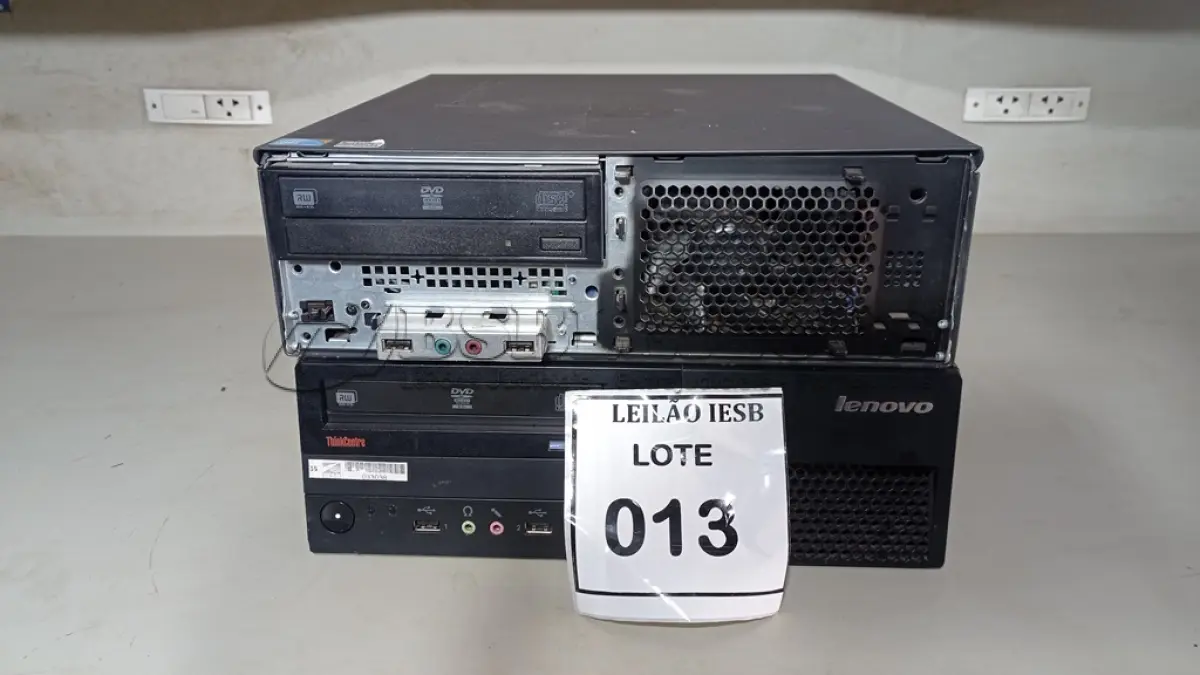 LOTE 013 - 02 CPUS LENOVO. (NO ESTADO) ATENÇÃO! FAZER A VISITAÇÃO ANTES DE ARREMATAR, NÃO SABEMOS SE FUNCIONA, LEILÃO NÃO TEM GARANTIA E NEM DEVOLUÇÃO, SUJEITO A POSSÍVEIS AVARIAS VISÍVEIS/OCULTAS E/OU AUSÊNCIA DE COMPONENTES.