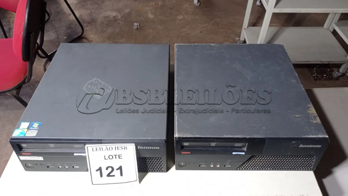 LOTE 121 - 02 CPUS LENOVO. (NO ESTADO) ATENÇÃO! FAZER A VISITAÇÃO ANTES DE ARREMATAR, NÃO SABEMOS SE FUNCIONA, LEILÃO NÃO TEM GARANTIA E NEM DEVOLUÇÃO, SUJEITO A POSSÍVEIS AVARIAS VISÍVEIS/OCULTAS E/OU AUSÊNCIA DE COMPONENTES.