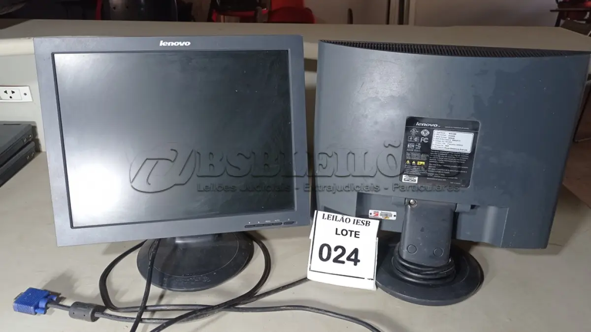 LOTE 024 - 02 MONITORES AOC (NO ESTADO) ATENÇÃO! FAZER. A VISITAÇÃO ANTES DE ARREMATAR, NÃO SABEMOS SE FUNCIONA, LEILÃO NÃO TEM GARANTIA E NEM DEVOLUÇÃO, SUJEITO A POSSÍVEIS AVARIAS VISÍVEIS/OCULTAS E/OU AUSÊNCIA DE COMPONENTES.