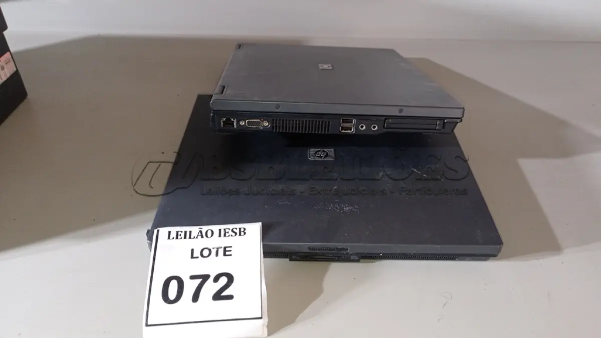 LOTE 072 - 02 NOTEBOOKS HP SEM FONTE. (NO ESTADO) ATENÇÃO! FAZER A VISITAÇÃO ANTES DE ARREMATAR, NÃO SABEMOS SE FUNCIONA, LEILÃO NÃO TEM GARANTIA E NEM DEVOLUÇÃO, SUJEITO A POSSÍVEIS AVARIAS VISÍVEIS/OCULTAS E/OU AUSÊNCIA DE COMPONENTES.