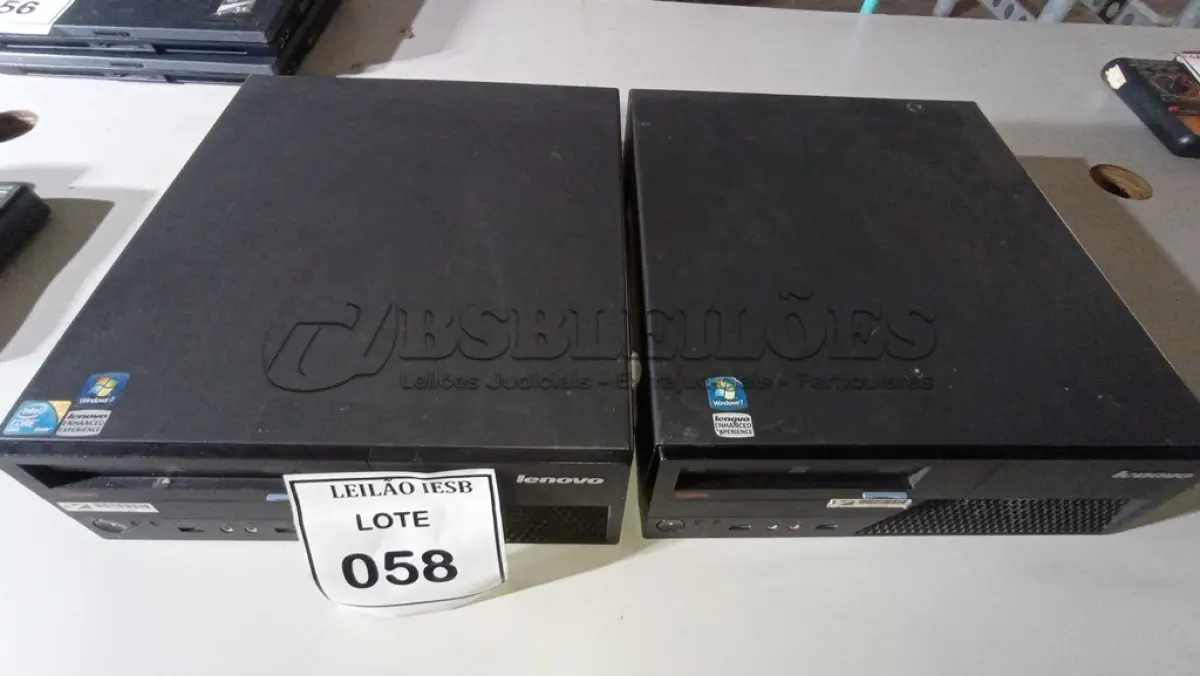 LOTE 058 - 02 CPUS LENOVO. (NO ESTADO) ATENÇÃO! FAZER A VISITAÇÃO ANTES DE ARREMATAR, NÃO SABEMOS SE FUNCIONA, LEILÃO NÃO TEM GARANTIA E NEM DEVOLUÇÃO, SUJEITO A POSSÍVEIS AVARIAS VISÍVEIS/OCULTAS E/OU AUSÊNCIA DE COMPONENTES.