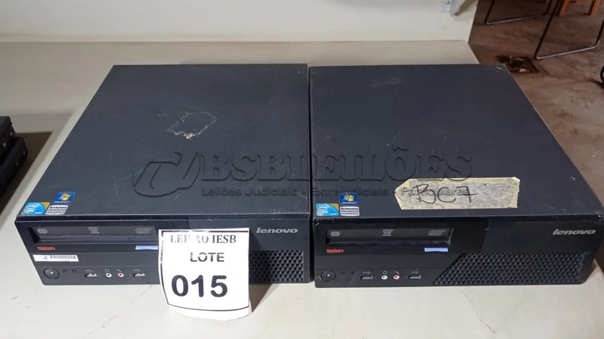 LOTE 015 - 02 CPUS LENOVO.(NO ESTADO) ATENÇÃO! FAZER A VISITAÇÃO ANTES DE ARREMATAR, NÃO SABEMOS SE FUNCIONA, LEILÃO NÃO TEM GARANTIA E NEM DEVOLUÇÃO, SUJEITO A POSSÍVEIS AVARIAS VISÍVEIS/OCULTAS E/OU AUSÊNCIA DE COMPONENTES.