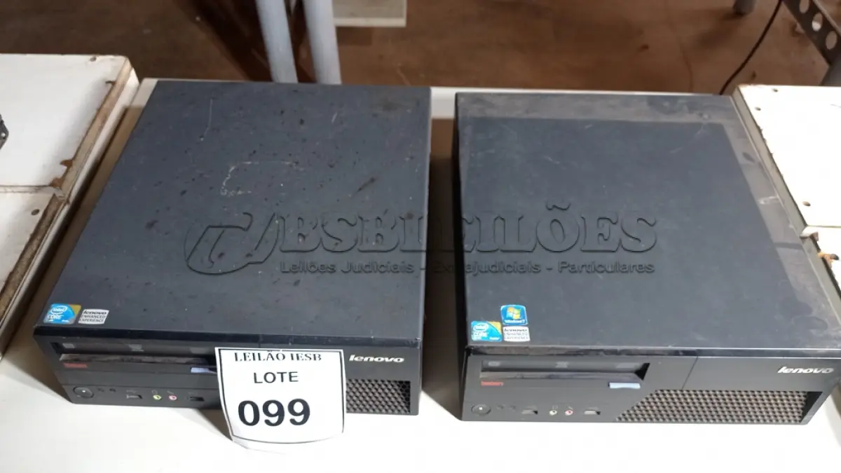 LOTE 099 - 02 CPUS LENOVO. (NO ESTADO) ATENÇÃO! FAZER A VISITAÇÃO ANTES DE ARREMATAR, NÃO SABEMOS SE FUNCIONA, LEILÃO NÃO TEM GARANTIA E NEM DEVOLUÇÃO, SUJEITO A POSSÍVEIS AVARIAS VISÍVEIS/OCULTAS E/OU AUSÊNCIA DE COMPONENTES.