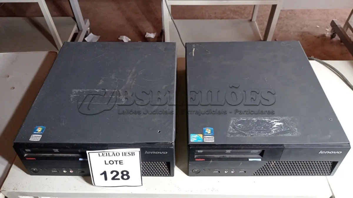 LOTE 128 - 02 CPUS LENOVO. (NO ESTADO) ATENÇÃO! FAZER A VISITAÇÃO ANTES DE ARREMATAR, NÃO SABEMOS SE FUNCIONA, LEILÃO NÃO TEM GARANTIA E NEM DEVOLUÇÃO, SUJEITO A POSSÍVEIS AVARIAS VISÍVEIS/OCULTAS E/OU AUSÊNCIA DE COMPONENTES.