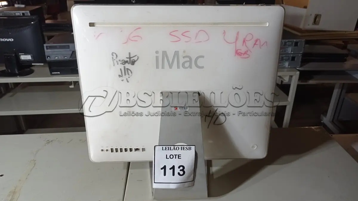 LOTE 113 - 01 IMAC. (NO ESTADO) ATENÇÃO! FAZER A VISITAÇÃO ANTES DE ARREMATAR, NÃO SABEMOS SE FUNCIONA, LEILÃO NÃO TEM GARANTIA E NEM DEVOLUÇÃO, SUJEITO A POSSÍVEIS AVARIAS VISÍVEIS/OCULTAS E/OU AUSÊNCIA DE COMPONENTES.