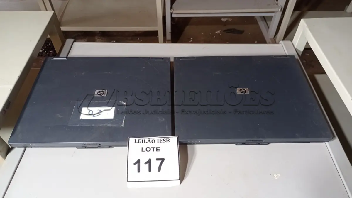 LOTE 117 - 02 NOTEBOOKS HP SEM FONTE. (NO ESTADO) ATENÇÃO! FAZER A VISITAÇÃO ANTES DE ARREMATAR, NÃO SABEMOS SE FUNCIONA, LEILÃO NÃO TEM GARANTIA E NEM DEVOLUÇÃO, SUJEITO A POSSÍVEIS AVARIAS VISÍVEIS/OCULTAS E/OU AUSÊNCIA DE COMPONENTES.