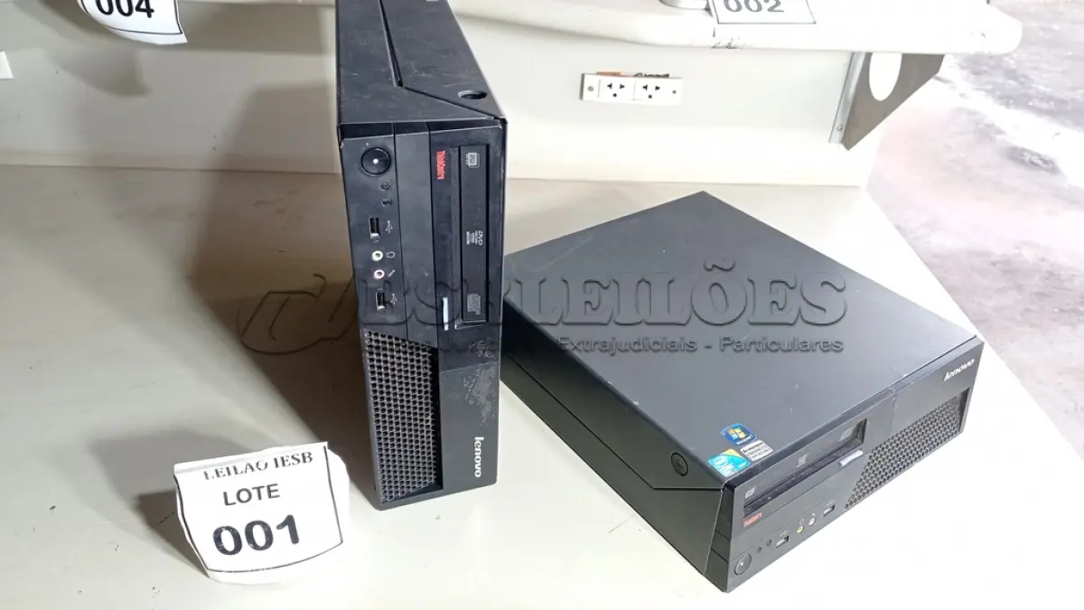 LOTE 001 - 02 CPU LENOVO. (NO ESTADO) ATENÇÃO! FAZER A VISITAÇÃO ANTES DE ARREMATAR, NÃO SABEMOS SE FUNCIONA, LEILÃO NÃO TEM GARANTIA E NEM DEVOLUÇÃO, SUJEITO A POSSÍVEIS AVARIAS VISÍVEIS/OCULTAS E/OU AUSÊNCIA DE COMPONENTES.