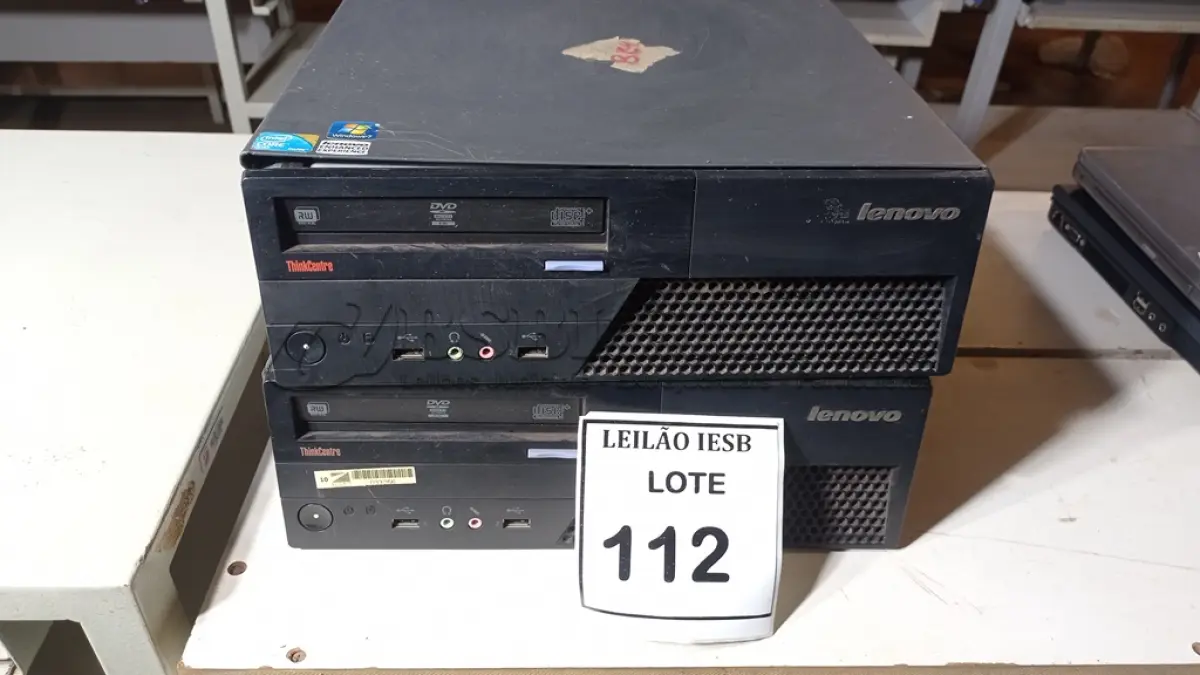 LOTE 112 - 02 CPUS LENOVO. (NO ESTADO) ATENÇÃO! FAZER A VISITAÇÃO ANTES DE ARREMATAR, NÃO SABEMOS SE FUNCIONA, LEILÃO NÃO TEM GARANTIA E NEM DEVOLUÇÃO, SUJEITO A POSSÍVEIS AVARIAS VISÍVEIS/OCULTAS E/OU AUSÊNCIA DE COMPONENTES.