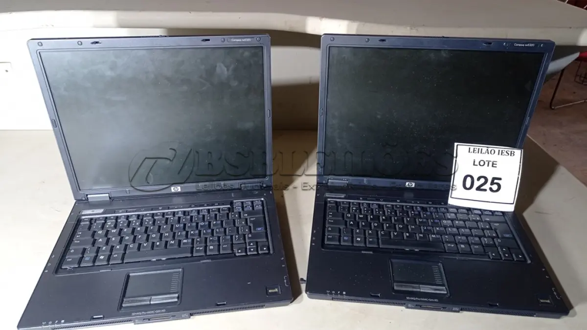 LOTE 025 - 02 NOTEBOOKS HP SEM FONTE. (NO ESTADO) ATENÇÃO! FAZER A VISITAÇÃO ANTES DE ARREMATAR, NÃO SABEMOS SE FUNCIONA, LEILÃO NÃO TEM GARANTIA E NEM DEVOLUÇÃO, SUJEITO A POSSÍVEIS AVARIAS VISÍVEIS/OCULTAS E/OU AUSÊNCIA DE COMPONENTES.