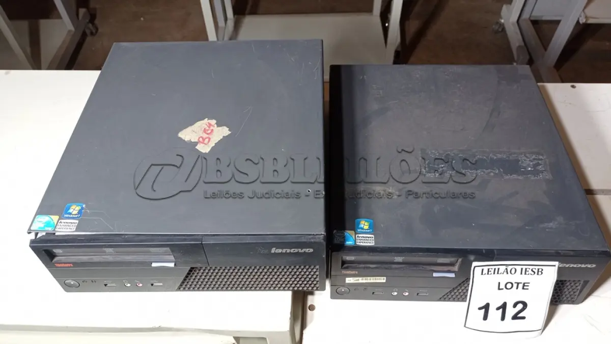 LOTE 112 - 02 CPUS LENOVO. (NO ESTADO) ATENÇÃO! FAZER A VISITAÇÃO ANTES DE ARREMATAR, NÃO SABEMOS SE FUNCIONA, LEILÃO NÃO TEM GARANTIA E NEM DEVOLUÇÃO, SUJEITO A POSSÍVEIS AVARIAS VISÍVEIS/OCULTAS E/OU AUSÊNCIA DE COMPONENTES.