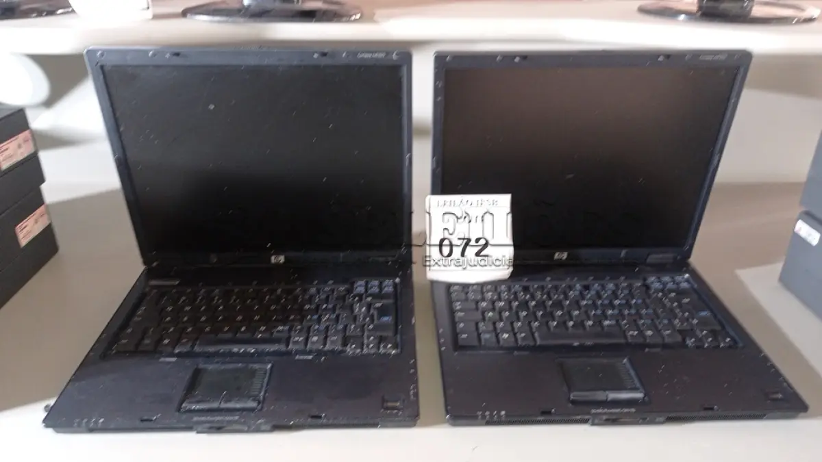 LOTE 072 - 02 NOTEBOOKS HP SEM FONTE. (NO ESTADO) ATENÇÃO! FAZER A VISITAÇÃO ANTES DE ARREMATAR, NÃO SABEMOS SE FUNCIONA, LEILÃO NÃO TEM GARANTIA E NEM DEVOLUÇÃO, SUJEITO A POSSÍVEIS AVARIAS VISÍVEIS/OCULTAS E/OU AUSÊNCIA DE COMPONENTES.