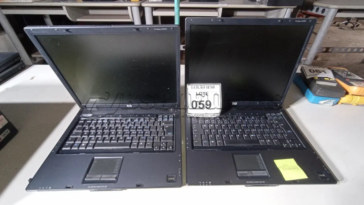 LOTE 059 - 02 NOTEBOOKS HP SEM FONTE. (NO ESTADO) ATENÇÃO! FAZER A VISITAÇÃO ANTES DE ARREMATAR, NÃO SABEMOS SE FUNCIONA, LEILÃO NÃO TEM GARANTIA E NEM DEVOLUÇÃO, SUJEITO A POSSÍVEIS AVARIAS VISÍVEIS/OCULTAS E/OU AUSÊNCIA DE COMPONENTES.