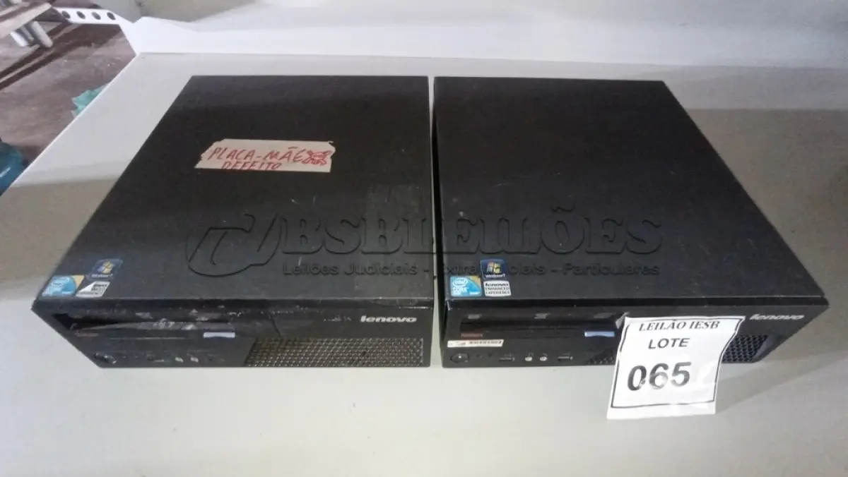 LOTE 065 - 02 CPUS LENOVO. (NO ESTADO) ATENÇÃO! FAZER A VISITAÇÃO ANTES DE ARREMATAR, NÃO SABEMOS SE FUNCIONA, LEILÃO NÃO TEM GARANTIA E NEM DEVOLUÇÃO, SUJEITO A POSSÍVEIS AVARIAS VISÍVEIS/OCULTAS E/OU AUSÊNCIA DE COMPONENTES.