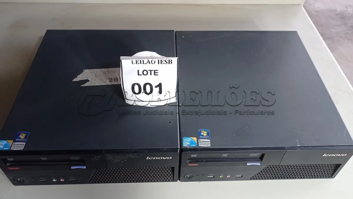 LOTE 001 - 02 CPU LENOVO. (NO ESTADO) ATENÇÃO! FAZER A VISITAÇÃO ANTES DE ARREMATAR, NÃO SABEMOS SE FUNCIONA, LEILÃO NÃO TEM GARANTIA E NEM DEVOLUÇÃO, SUJEITO A POSSÍVEIS AVARIAS VISÍVEIS/OCULTAS E/OU AUSÊNCIA DE COMPONENTES.