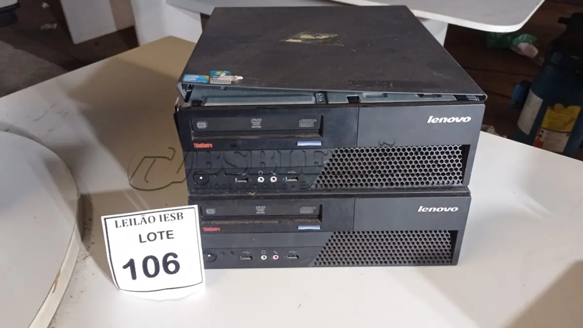 LOTE 106 - 02 CPUS LENOVO. (NO ESTADO) ATENÇÃO! FAZER A VISITAÇÃO ANTES DE ARREMATAR, NÃO SABEMOS SE FUNCIONA, LEILÃO NÃO TEM GARANTIA E NEM DEVOLUÇÃO, SUJEITO A POSSÍVEIS AVARIAS VISÍVEIS/OCULTAS E/OU AUSÊNCIA DE COMPONENTES.