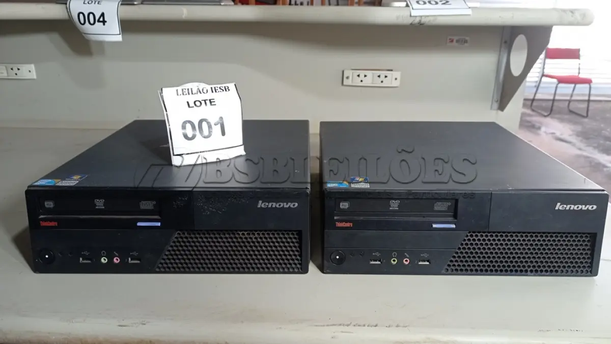 LOTE 001 - 02 CPU LENOVO. (NO ESTADO) ATENÇÃO! FAZER A VISITAÇÃO ANTES DE ARREMATAR, NÃO SABEMOS SE FUNCIONA, LEILÃO NÃO TEM GARANTIA E NEM DEVOLUÇÃO, SUJEITO A POSSÍVEIS AVARIAS VISÍVEIS/OCULTAS E/OU AUSÊNCIA DE COMPONENTES.