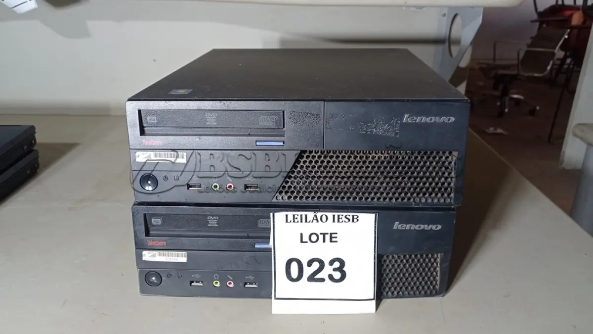 LOTE 023 - 02 CPUS LENOVO. (NO ESTADO) ATENÇÃO! FAZER A VISITAÇÃO ANTES DE ARREMATAR, NÃO SABEMOS SE FUNCIONA, LEILÃO NÃO TEM GARANTIA E NEM DEVOLUÇÃO, SUJEITO A POSSÍVEIS AVARIAS VISÍVEIS/OCULTAS E/OU AUSÊNCIA DE COMPONENTES.