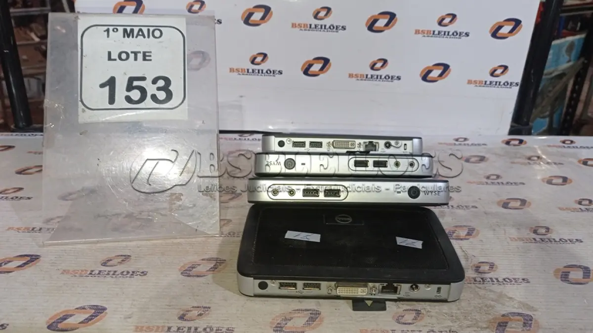 LOTE 153 - 04 MINIS PC MODELO WYSE MARCA DELL. (NO ESTADO) ATENÇÃO! FAZER A VISITAÇÃO ANTES DE ARREMATAR, NÃO SABEMOS SE FUNCIONA, LEILÃO NÃO TEM GARANTIA E NEM DEVOLUÇÃO, SUJEITO A POSSÍVEIS AVARIAS VISÍVEIS/OCULTAS E/OU AUSÊNCIA DE COMPONENTES.