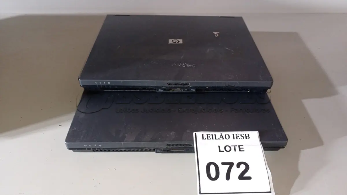 LOTE 072 - 02 NOTEBOOKS HP SEM FONTE. (NO ESTADO) ATENÇÃO! FAZER A VISITAÇÃO ANTES DE ARREMATAR, NÃO SABEMOS SE FUNCIONA, LEILÃO NÃO TEM GARANTIA E NEM DEVOLUÇÃO, SUJEITO A POSSÍVEIS AVARIAS VISÍVEIS/OCULTAS E/OU AUSÊNCIA DE COMPONENTES.