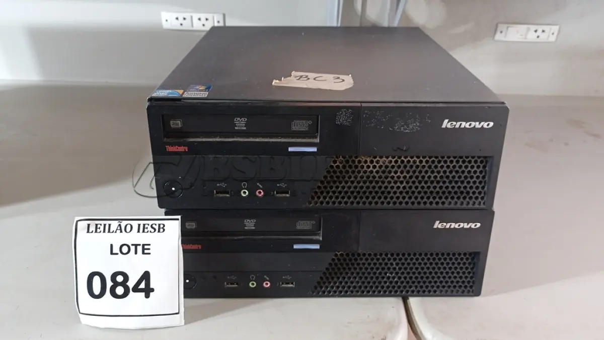 LOTE 084 - 02 CPUS LENOVO. (NO ESTADO) ATENÇÃO! FAZER A VISITAÇÃO ANTES DE ARREMATAR, NÃO SABEMOS SE FUNCIONA, LEILÃO NÃO TEM GARANTIA E NEM DEVOLUÇÃO, SUJEITO A POSSÍVEIS AVARIAS VISÍVEIS/OCULTAS E/OU AUSÊNCIA DE COMPONENTES.