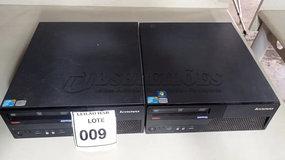 LOTE 009 - 02 CPU LENOVO.(NO ESTADO) ATENÇÃO! FAZER A VISITAÇÃO ANTES DE ARREMATAR, NÃO SABEMOS SE FUNCIONA, LEILÃO NÃO TEM GARANTIA E NEM DEVOLUÇÃO, SUJEITO A POSSÍVEIS AVARIAS VISÍVEIS/OCULTAS E/OU AUSÊNCIA DE COMPONENTES.