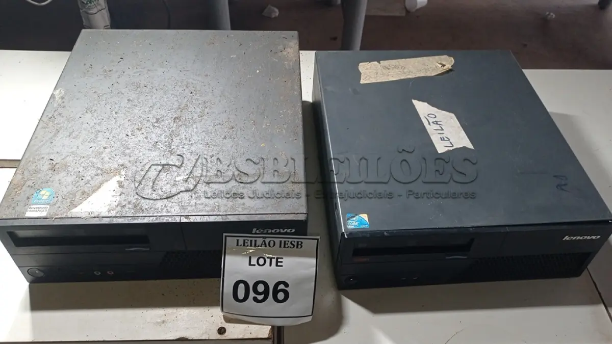LOTE 096 - 02 CPUS LENOVO. (NO ESTADO) ATENÇÃO! FAZER A VISITAÇÃO ANTES DE ARREMATAR, NÃO SABEMOS SE FUNCIONA, LEILÃO NÃO TEM GARANTIA E NEM DEVOLUÇÃO, SUJEITO A POSSÍVEIS AVARIAS VISÍVEIS/OCULTAS E/OU AUSÊNCIA DE COMPONENTES.