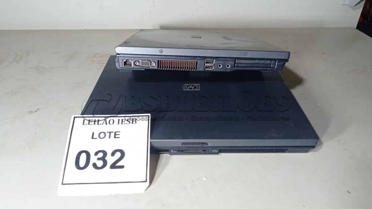 LOTE 032 - 02 NOTEBOOKS HP SEM FONTE. (NO ESTADO) ATENÇÃO! FAZER A VISITAÇÃO ANTES DE ARREMATAR, NÃO SABEMOS SE FUNCIONA, LEILÃO NÃO TEM GARANTIA E NEM DEVOLUÇÃO, SUJEITO A POSSÍVEIS AVARIAS VISÍVEIS/OCULTAS E/OU AUSÊNCIA DE COMPONENTES.