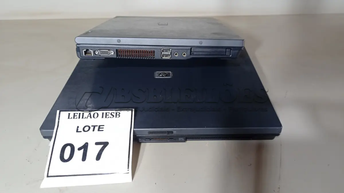LOTE 017 - 02 NOTEBOOKS HP SEM FONTE. (NO ESTADO) ATENÇÃO! FAZER A VISITAÇÃO ANTES DE ARREMATAR, NÃO SABEMOS SE FUNCIONA, LEILÃO NÃO TEM GARANTIA E NEM DEVOLUÇÃO, SUJEITO A POSSÍVEIS AVARIAS VISÍVEIS/OCULTAS E/OU AUSÊNCIA DE COMPONENTES.