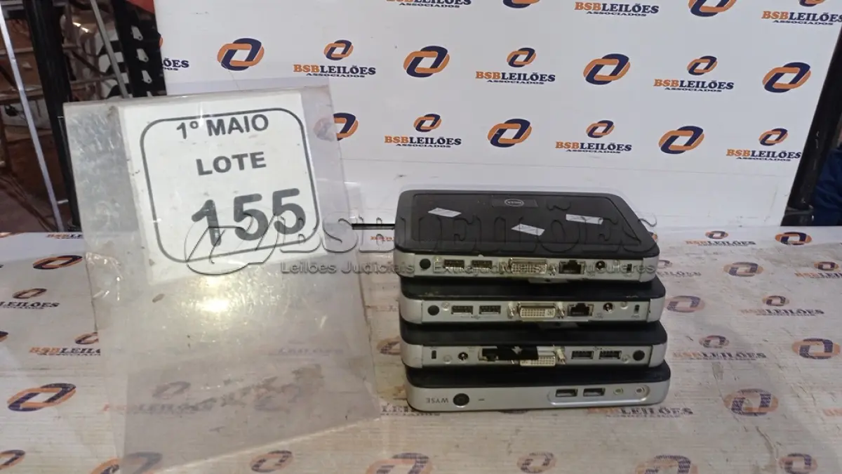 LOTE 155 - 04 MINIS PC MODELO WYSE MARCA DELL. (NO ESTADO) ATENÇÃO! FAZER A VISITAÇÃO ANTES DE ARREMATAR, NÃO SABEMOS SE FUNCIONA, LEILÃO NÃO TEM GARANTIA E NEM DEVOLUÇÃO, SUJEITO A POSSÍVEIS AVARIAS VISÍVEIS/OCULTAS E/OU AUSÊNCIA DE COMPONENTES.