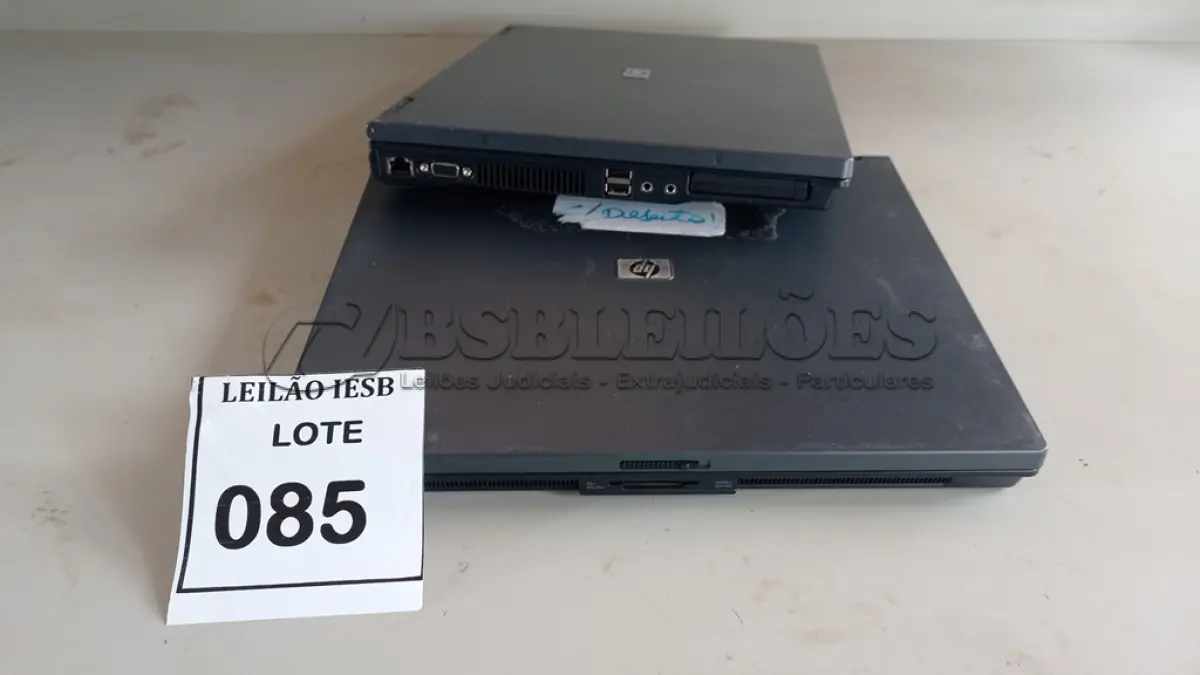 LOTE 085 - 02 NOTEBOOKS HP SEM FONTE. (NO ESTADO) ATENÇÃO! FAZER A VISITAÇÃO ANTES DE ARREMATAR, NÃO SABEMOS SE FUNCIONA, LEILÃO NÃO TEM GARANTIA E NEM DEVOLUÇÃO, SUJEITO A POSSÍVEIS AVARIAS VISÍVEIS/OCULTAS E/OU AUSÊNCIA DE COMPONENTES.