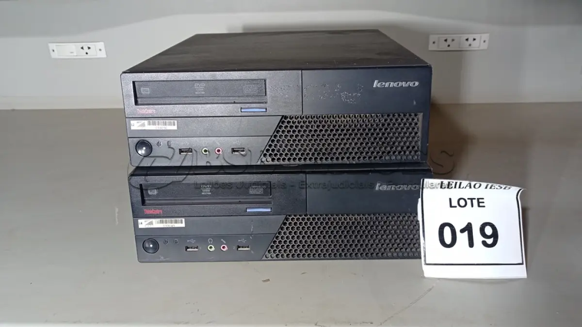 LOTE 019 - 02 CPUS LENOVO. (NO ESTADO) ATENÇÃO! FAZER A VISITAÇÃO ANTES DE ARREMATAR, NÃO SABEMOS SE FUNCIONA, LEILÃO NÃO TEM GARANTIA E NEM DEVOLUÇÃO, SUJEITO A POSSÍVEIS AVARIAS VISÍVEIS/OCULTAS E/OU AUSÊNCIA DE COMPONENTES.