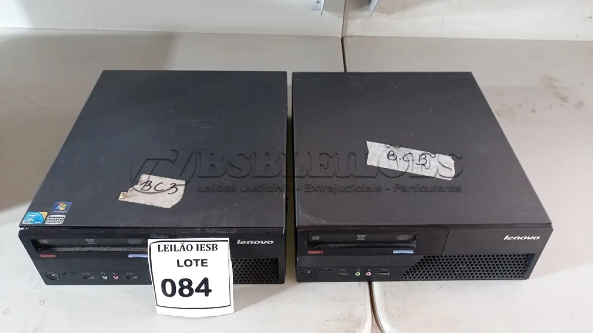 LOTE 084 - 02 CPUS LENOVO. (NO ESTADO) ATENÇÃO! FAZER A VISITAÇÃO ANTES DE ARREMATAR, NÃO SABEMOS SE FUNCIONA, LEILÃO NÃO TEM GARANTIA E NEM DEVOLUÇÃO, SUJEITO A POSSÍVEIS AVARIAS VISÍVEIS/OCULTAS E/OU AUSÊNCIA DE COMPONENTES.