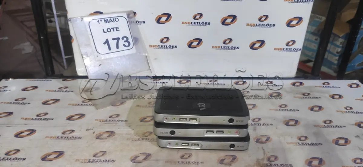 LOTE 173 - 03 MINIS PC MODELO WYSE MARCA DELL. (NO ESTADO) ATENÇÃO! FAZER A VISITAÇÃO ANTES DE ARREMATAR, NÃO SABEMOS SE FUNCIONA, LEILÃO NÃO TEM GARANTIA E NEM DEVOLUÇÃO, SUJEITO A POSSÍVEIS AVARIAS VISÍVEIS/OCULTAS E/OU AUSÊNCIA DE COMPONENTES.