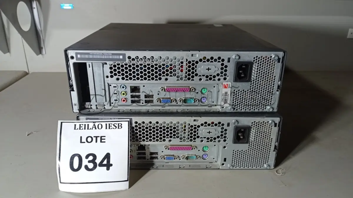 LOTE 034 - 02 CPUS LENOVO. (NO ESTADO) ATENÇÃO! FAZER A VISITAÇÃO ANTES DE ARREMATAR, NÃO SABEMOS SE FUNCIONA, LEILÃO NÃO TEM GARANTIA E NEM DEVOLUÇÃO, SUJEITO A POSSÍVEIS AVARIAS VISÍVEIS/OCULTAS E/OU AUSÊNCIA DE COMPONENTES.