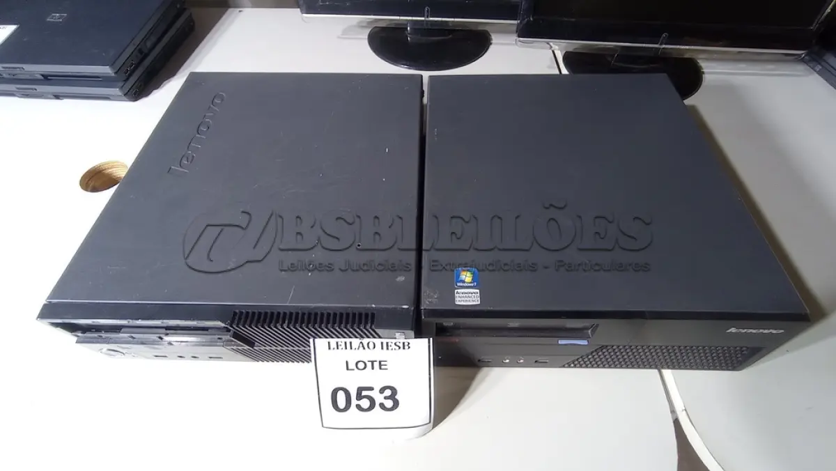 LOTE 053 - 02 CPUS LENOVO. (NO ESTADO) ATENÇÃO! FAZER A VISITAÇÃO ANTES DE ARREMATAR, NÃO SABEMOS SE FUNCIONA, LEILÃO NÃO TEM GARANTIA E NEM DEVOLUÇÃO, SUJEITO A POSSÍVEIS AVARIAS VISÍVEIS/OCULTAS E/OU AUSÊNCIA DE COMPONENTES.