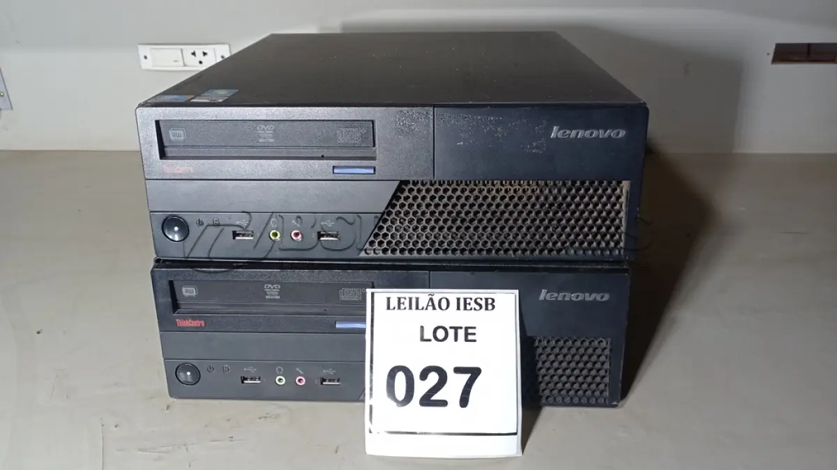 LOTE 027 - 02 CPUS LENOVO. (NO ESTADO) ATENÇÃO! FAZER A VISITAÇÃO ANTES DE ARREMATAR, NÃO SABEMOS SE FUNCIONA, LEILÃO NÃO TEM GARANTIA E NEM DEVOLUÇÃO, SUJEITO A POSSÍVEIS AVARIAS VISÍVEIS/OCULTAS E/OU AUSÊNCIA DE COMPONENTES.