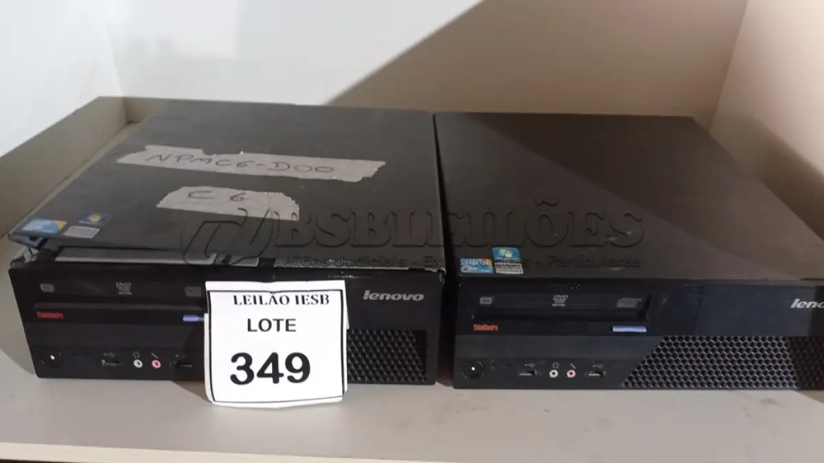 LOTE 349 - 02 CPUS LENOVO. (NO ESTADO) ATENÇÃO! FAZER A VISITAÇÃO ANTES DE ARREMATAR, NÃO SABEMOS SE FUNCIONA, LEILÃO NÃO TEM GARANTIA E NEM DEVOLUÇÃO, SUJEITO A POSSÍVEIS AVARIAS VISÍVEIS/OCULTAS E/OU AUSÊNCIA DE COMPONENTES.