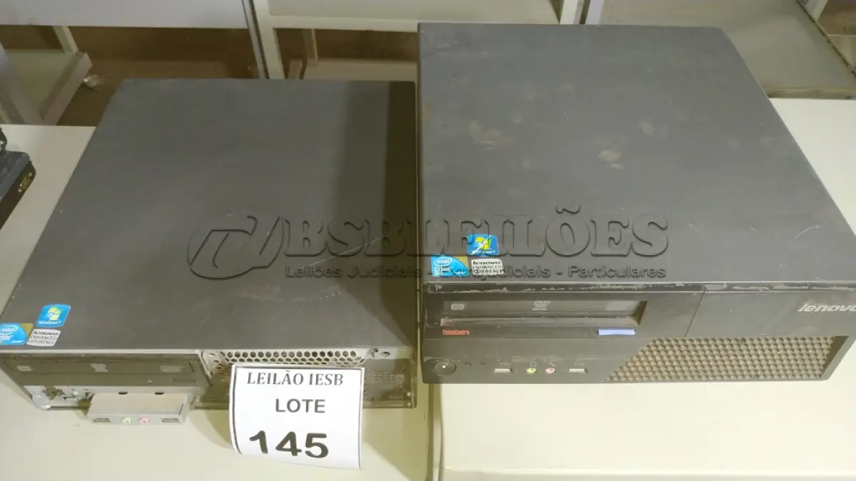LOTE 145 - 02 CPU LENOVO. (NO ESTADO) ATENÇÃO! FAZER A VISITAÇÃO ANTES DE ARREMATAR, NÃO SABEMOS SE FUNCIONA, LEILÃO NÃO TEM GARANTIA E NEM DEVOLUÇÃO, SUJEITO A POSSÍVEIS AVARIAS VISÍVEIS/OCULTAS E/OU AUSÊNCIA DE COMPONENTES.