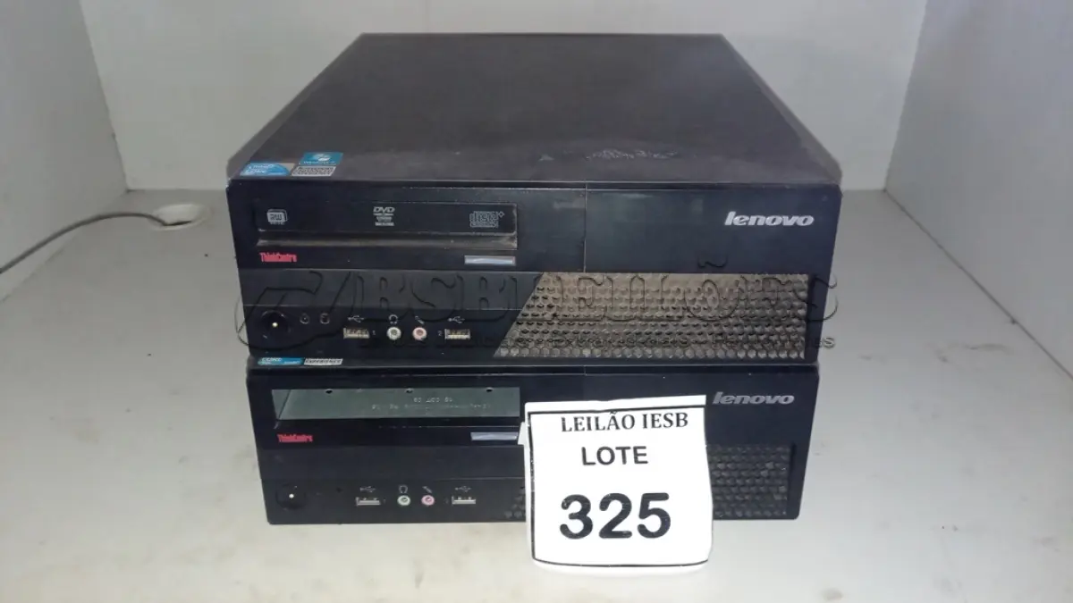 LOTE 325 - 02 CPUS LENOVO. (NO ESTADO) ATENÇÃO! FAZER A VISITAÇÃO ANTES DE ARREMATAR, NÃO SABEMOS SE FUNCIONA, LEILÃO NÃO TEM GARANTIA E NEM DEVOLUÇÃO, SUJEITO A POSSÍVEIS AVARIAS VISÍVEIS/OCULTAS E/OU AUSÊNCIA DE COMPONENTES.
