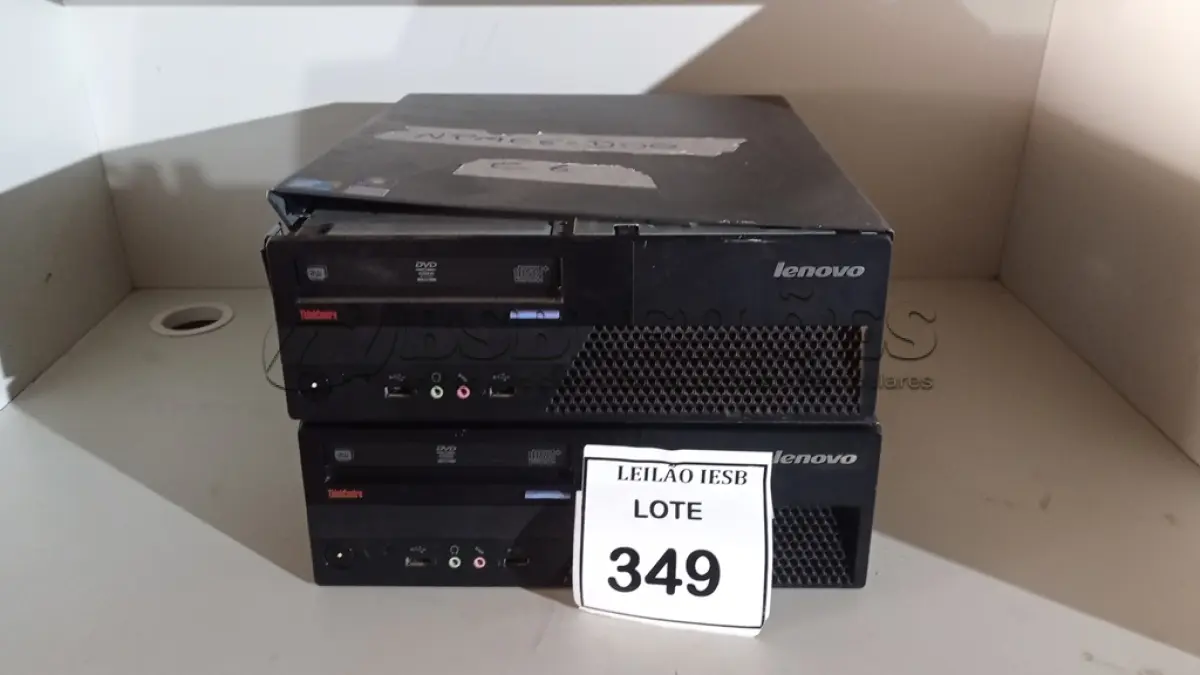 LOTE 349 - 02 CPUS LENOVO. (NO ESTADO) ATENÇÃO! FAZER A VISITAÇÃO ANTES DE ARREMATAR, NÃO SABEMOS SE FUNCIONA, LEILÃO NÃO TEM GARANTIA E NEM DEVOLUÇÃO, SUJEITO A POSSÍVEIS AVARIAS VISÍVEIS/OCULTAS E/OU AUSÊNCIA DE COMPONENTES.