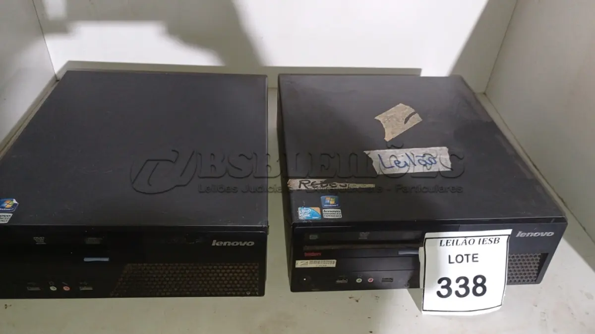 LOTE 338 - 02 CPUS LENOVO. (NO ESTADO) ATENÇÃO! FAZER A VISITAÇÃO ANTES DE ARREMATAR, NÃO SABEMOS SE FUNCIONA, LEILÃO NÃO TEM GARANTIA E NEM DEVOLUÇÃO, SUJEITO A POSSÍVEIS AVARIAS VISÍVEIS/OCULTAS E/OU AUSÊNCIA DE COMPONENTES.
