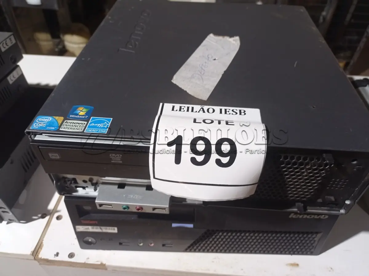 LOTE 199 - 02 CPUS LENOVO. (NO ESTADO) ATENÇÃO! FAZER A VISITAÇÃO ANTES DE ARREMATAR, NÃO SABEMOS SE FUNCIONA, LEILÃO NÃO TEM GARANTIA E NEM DEVOLUÇÃO, SUJEITO A POSSÍVEIS AVARIAS VISÍVEIS/OCULTAS E/OU AUSÊNCIA DE COMPONENTES.